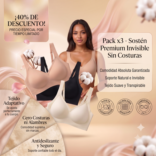Pack x3 - Sostén Premium Invisible Sin Costuras